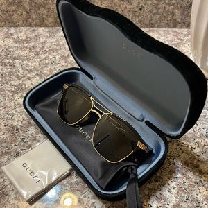 Gucci Black Aviator Sunglasses